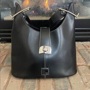 Dooney & Bourke Black Crescent Leather Shoulder Bag